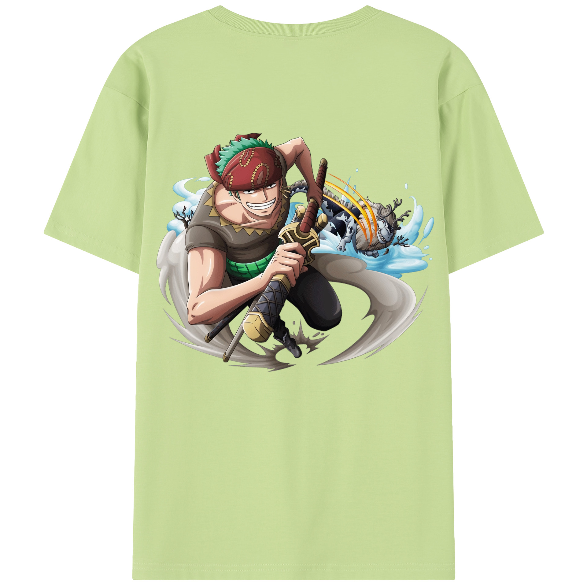 ワンピース ロロノア・ゾロ ONE PIECE Roronoa Zoro 綿100％半袖Tシャツ（背面プリント）